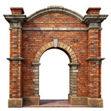 Fototapeta Na sufit - large stone gate with bricks. door with passage. neutral background