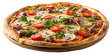 Fototapeta Na sufit - Large delicious pizza with tomatoes and meat