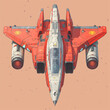 Red Fighter Jet in Aerial Superiority Pose