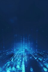 Wall Mural - business or medical science abstract neutral digital technology dark blue glowing copyspace backroun