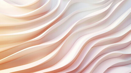Poster - Elegant wavy pattern with a soft mix of cream and beige tones for design