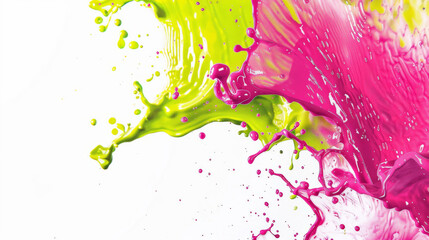 Poster - Vibrant pink and green paint splash