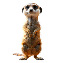 A 3D Animated Cartoon Render Of A Meerkat Champion Standing Tall.