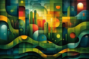 Wall Mural - AI generated illustration of a vibrant and colorful background