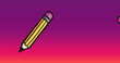 A cartoon pencil floating against gradient background