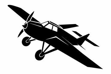 Wall Mural - skywriting plane silhouette vector illustration