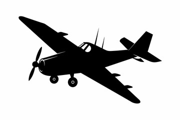 Wall Mural - skywriting plane silhouette vector illustration