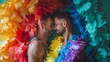 gay latin male couple celebrating pride month