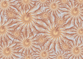 Wall Mural - Vintage floral motifs in gray-golden-brown tonality for textiles or prints. Tropical flowers for fashion trends, business concepts, cover, scrapbooking, interiors, tiles, posters, fabrics, cards, etc.