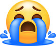 Face Crying Loudly Wailing Emoji Icon
