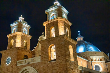 Sticker - St Francis Xavier Cathedral in Geraldton at night, exterior view - Australia