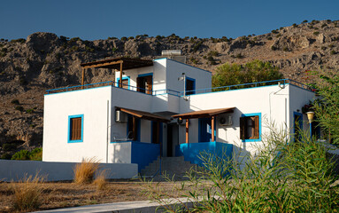 Snow-white villa in Mediterranean style.