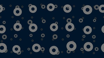 Poster - Record media symbols float horizontally from left to right. Parallax fly effect. Floating symbols are located randomly. Seamless looped 4k animation on dark blue background