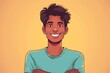 overjoyed young hindu man with infectious smile and positive energy studio portrait illustration