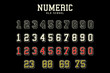 Set vintage old school numeric vector design