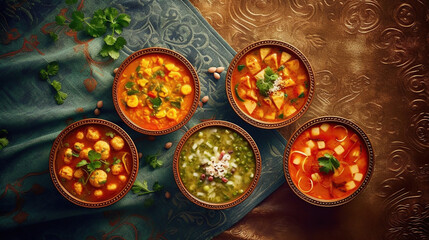 Wall Mural - colorful Moroccan food flay