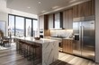 sleek and modern gourmet kitchen with highend appliances and luxurious finishes photorealistic 3d rendering