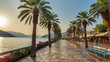 © Kumblack - Sunny palm lined promenade by the sea