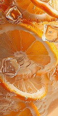 Poster - Generative AI : orange slices and lemon slices in sparkling water