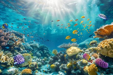 Wall Mural - Generative AI : Dive into the enchanting underwater world of the Great Barrier Reef