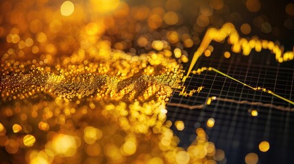 Poster - gold market graph on a computer screen, depicting fluctuations in gold prices as investors track commodity trends.