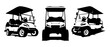 golf carts logo concept black and white vector	
