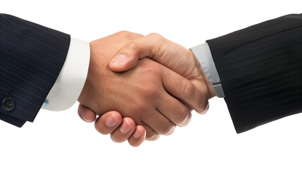 Wall Mural - businessman handshake isolated on transparent background, business deal concept 