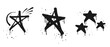 Spray painted graffiti Star sign in black over white. Star drip symbol.  isolated on white background. vector illustration