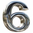 3D render elegant design of the number 6 isolated on white
