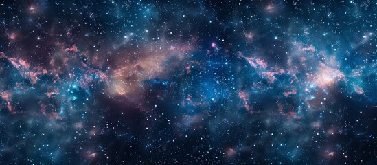 Wall Mural - a mesmerizing scene of the vast galactic sky filled with shimmering stars and colorful nebulas, crea