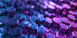 An abstract pattern of blue and purple hexagons creates a unique visual effect on a background.