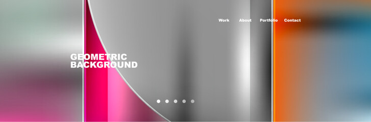 Aufkleber - A geometric background featuring a blurred image of a bottle. The pattern includes rectangles, circles, and a magenta color theme, creating a modern and stylish look