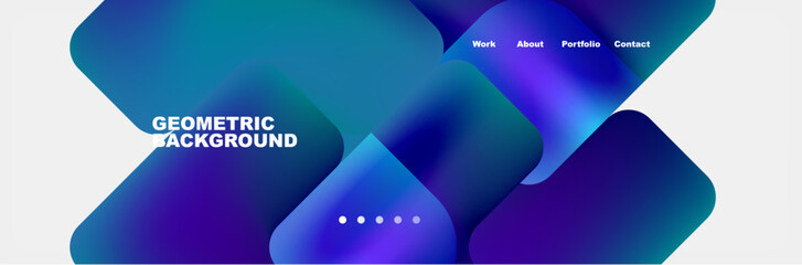 Poster - A vibrant Azure and Electric blue abstract background with geometric shapes inspired by the Sky. Includes Magenta accents and triangle graphics for a bold and modern look