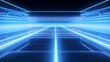 Digital technology blue silver neon futuristic PPT background
