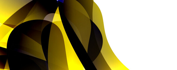 Poster - a close up of a yellow and black geometric pattern on a white background . High quality