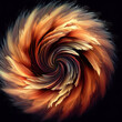 fur and hair placed in a ring of fire.with Generative AI technology	