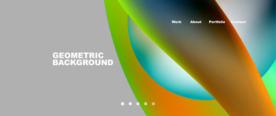 Aufkleber - A modern geometric background featuring colorful circles on a sleek gray backdrop. Perfect for multimedia graphics, logos, and brand designs. Great for laptops, gadgets, and more