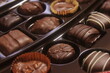 Box of Assorted Chocolate Candies For Gift Close up