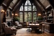 © Michael - Oak Paneling & High Back Chairs: Gothic Cathedral Inspired Home Office Ideas