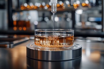 Poster - Close-up View of Automated Laboratory Equipment Processing Liquid Samples