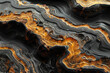 Abstract background with dark gray and gold waves, textured stone surface, and golden lines in the style of various artists. Created with Ai