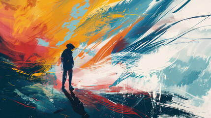 Wall Mural - surfer on the waves