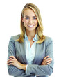 Business smiling woman on transparent background - png file
