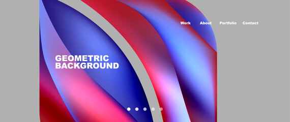 Poster - a red , blue and white geometric background with a gray background . High quality