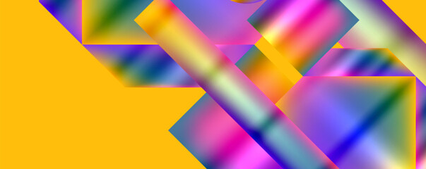 Poster - An electrifying blend of colorfulness with shades of purple, violet, and magenta in a symmetrical triangle pattern on a vibrant yellow background