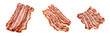set of bacon isolated on transparent background