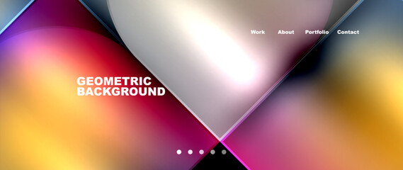 Poster - A rectangular geometric background with a blurred heart image in magenta and violet colors. The ceiling pattern is a mix of electric blue and material property. Perfect for events or book covers