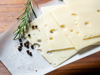 Canvas Print - Cheese and spices, food ingredients