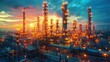 © pengedarseni - Sunset Panorama of Industrial Facilities Wallpaper