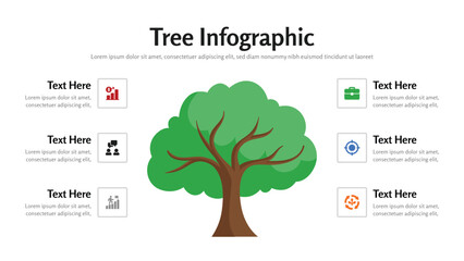 Wall Mural - Tree infographic presentation layout fully editable.